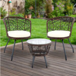 Brown Outdoor Patio Chair and Table