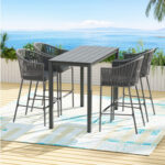 Outdoor Bar Table And Chairs Furniture Set 5pcs