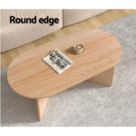 Particle Board Wooden Living Room Oval Coffee Table 110CM