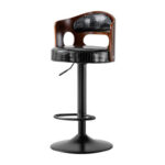 Manly Wooden Leather Bar Stool
