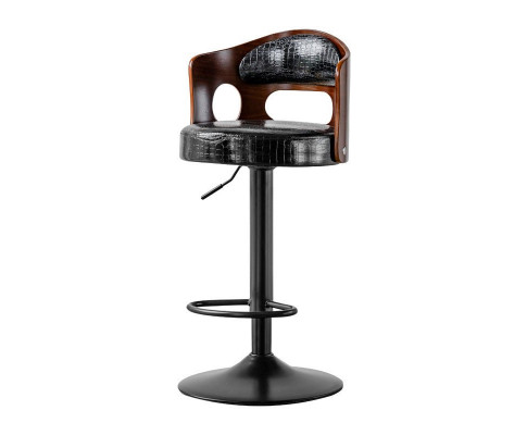 Manly Wooden Leather Bar Stool