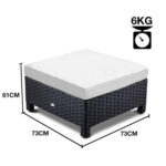 Black Outdoor Wicker Furniture Foot Stool