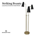 Black Three Metal Shade Floor Lamp