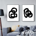 Black and White Black Frame Canvas Wall Art