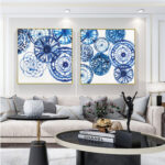 Blue Day Gold Frame Canvas Wall Art