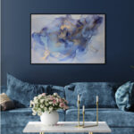 Blue Wonders Black Frame Canvas Wall Art 50cmx70cm