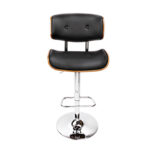 Brisbane Black and Chrome Wooden Gas Lift Bar Stool