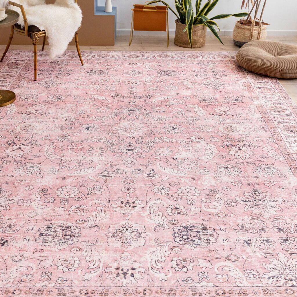 Dusty Pink Beautiful Rug Carpet Washable 190x280cm