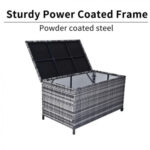 Grey Storage Box Outdoor Wicker 320L