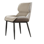 Paris Light Grey Dining Chair With Metal Legs 2Pcs Set