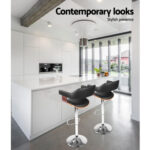 Redfern Black and Wooden Bar Stool 2Pcs Set