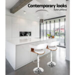 Redfern White And Wooden Bar Stool 2Pcs Set