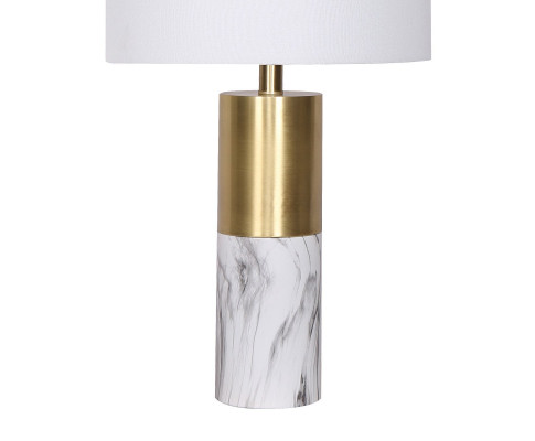 Snow White Metal And Marble Table Lamp