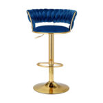Daffodil Navy Velvet Designer Gas Lift Bar Stool
