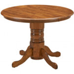 Lisbon Round Dining Table 106cm Pedestral Stand Solid Rubber Wood - Walnut
