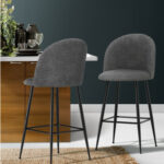 Margaret Sherpa Metal Kitchen Counter Barstools 2Pcs Set