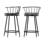 Redgum Stools Swivel Metal Chairs 2Pcs Set