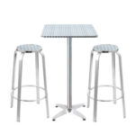 Adjustable Square Cafe 3-Piece Outdoor Bar Set