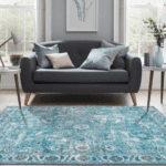 Allover Traditional Soft Aqua Blue Rug 120x170cm