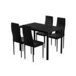 Artiss Black Dining Chairs and Table 5Pc Dining Set