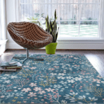 Bathrust Teal Turquoise Blue Washable Lounges Rug 160x230cm