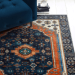 Beautiful Vintage Sapphire Blue Plush Floor Rug 120x170cm