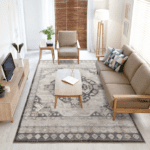 Beige Thick Plush Rug 120x170cm