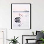 Black Frame Pelican Wall Art Canvas
