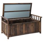 Charcoal Wooden Outdoor Storage Bench Box