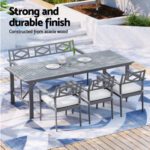 Gardeon Outdoor Wooden Table Chairs Dining Set 5Pcs