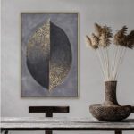 Hand Painted Golden Dichotomy Gold Framed Wall Art Canvas