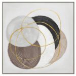 Hand Painted Martian Geometrics Light Wood Framed Wall Art Canvas