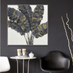 Light Wood Charcoal Luminescence Framed Hand Painted Canvas Wall Art