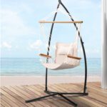 Outdoor Hanging Egg Hammock Chair with Steel Stand Armrest