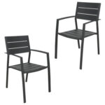 Percy Aluminium Frame Grey Outdoor Dining Chair 2pc
