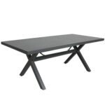 Percy Aluminium Frame Grey Outdoor Trestle Dining Table 200cm