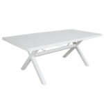 Percy Aluminium Frame White Outdoor Trestle Dining Table 200cm