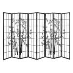 Bamboo Black White Artiss Room Divider Screen