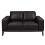Beijing 2 Seater Sofa Leather Upholstered Lounge Chocolate
