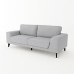Belfast Light Grey & Black Legs 3 Seater Fabric Lounge Set