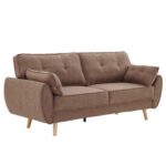Cairo Brown 3 Seater Modular Linen Fabric Sofa Bed