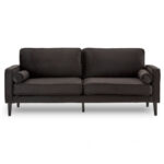 Sanorita Black Faux Velvet Sofa Bed