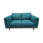 Tokyo Teal Fabric Lounge With Wooden Frame 2 Seater