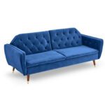 Toronto Aqua Blue Velvet Sofa Bed Lounge