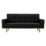 Venice Black 3-Seater Fabric Sofa Bed