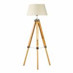 Wooden Retro Large Tripod Floor Lamp