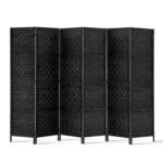 Woven Black Artiss Room Divider Screen