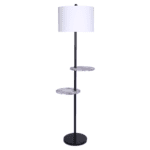 Marble Finish Shelves Sarantino Metal Floor Lamp